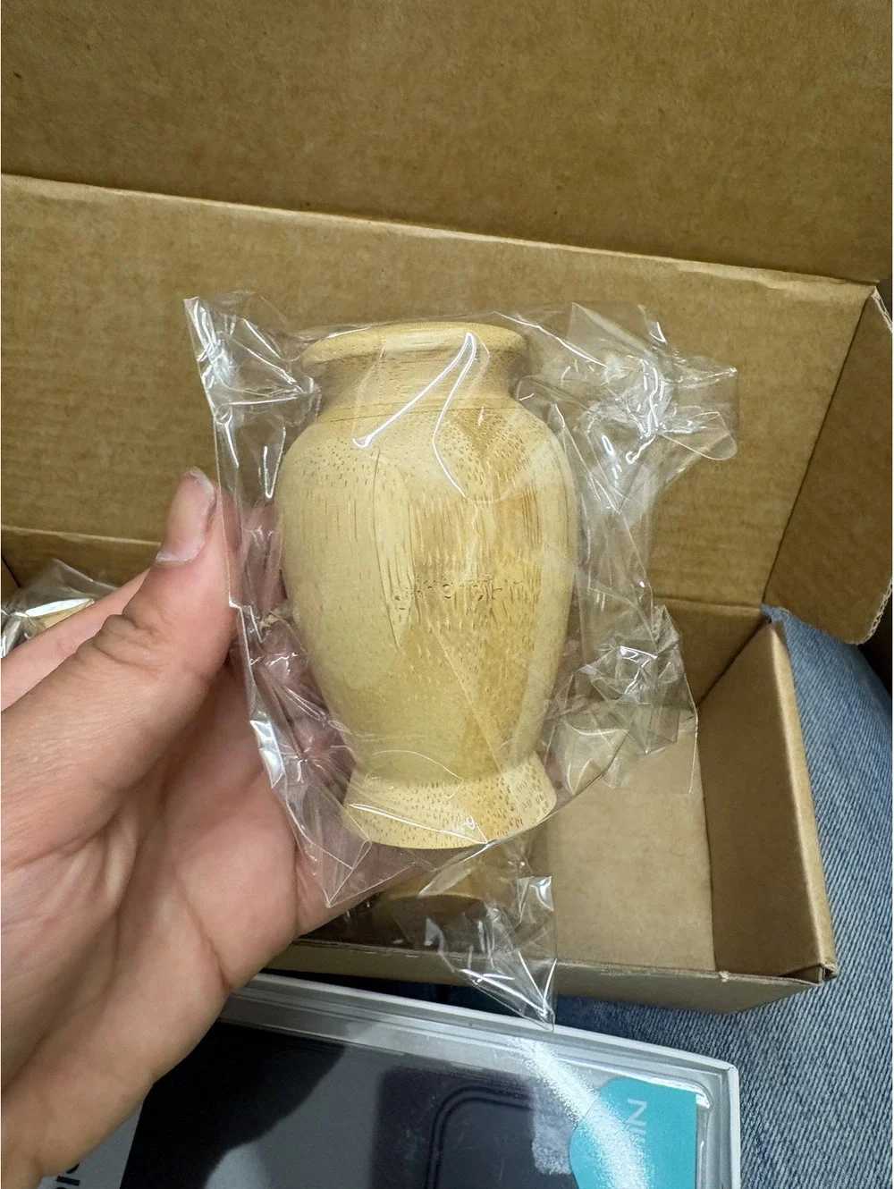 Set of 4 Miniature Wooden Bud Vases Laser Engraved Tree of Life Rustic